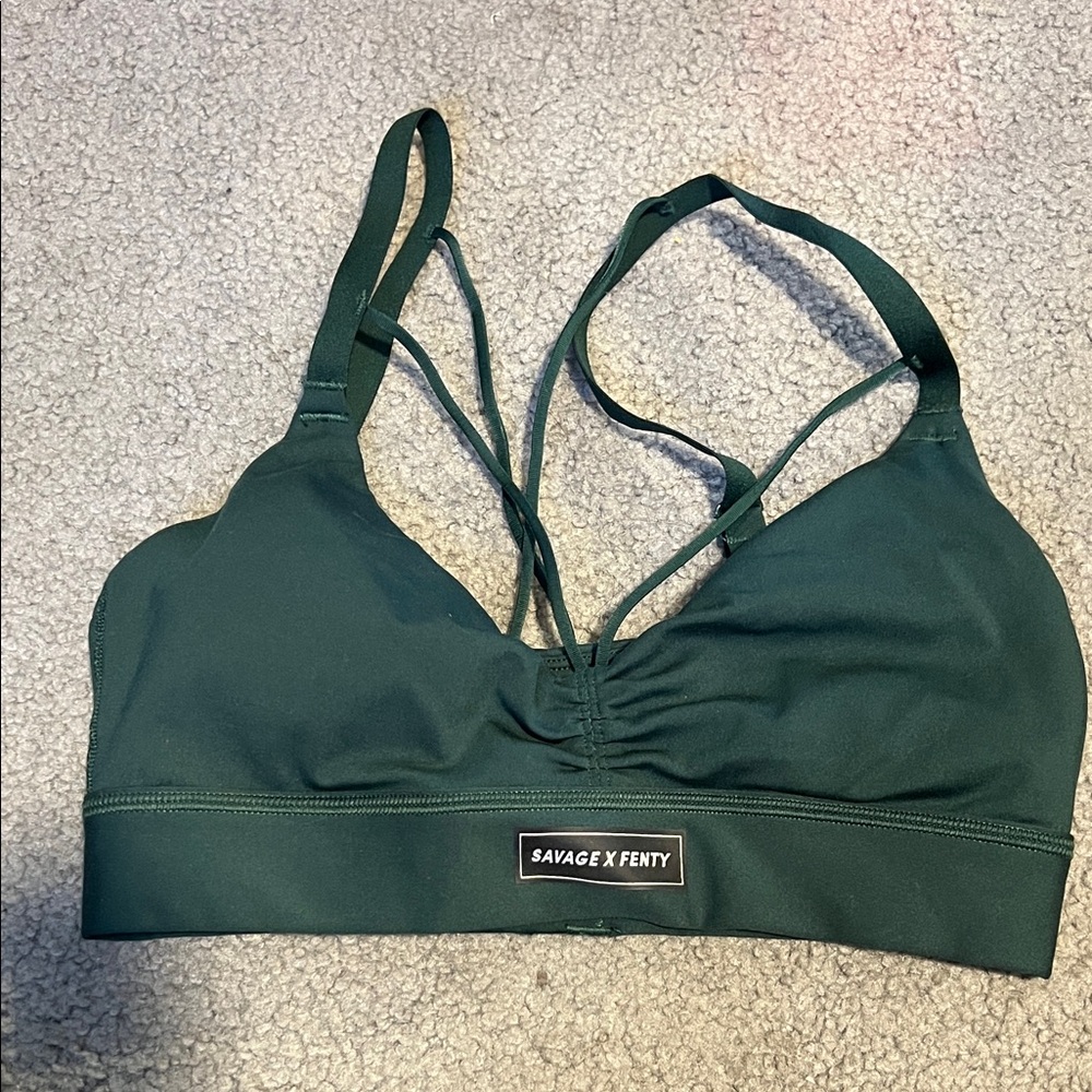 Savage X Fenty Deep Green Strappy Sportsbra
